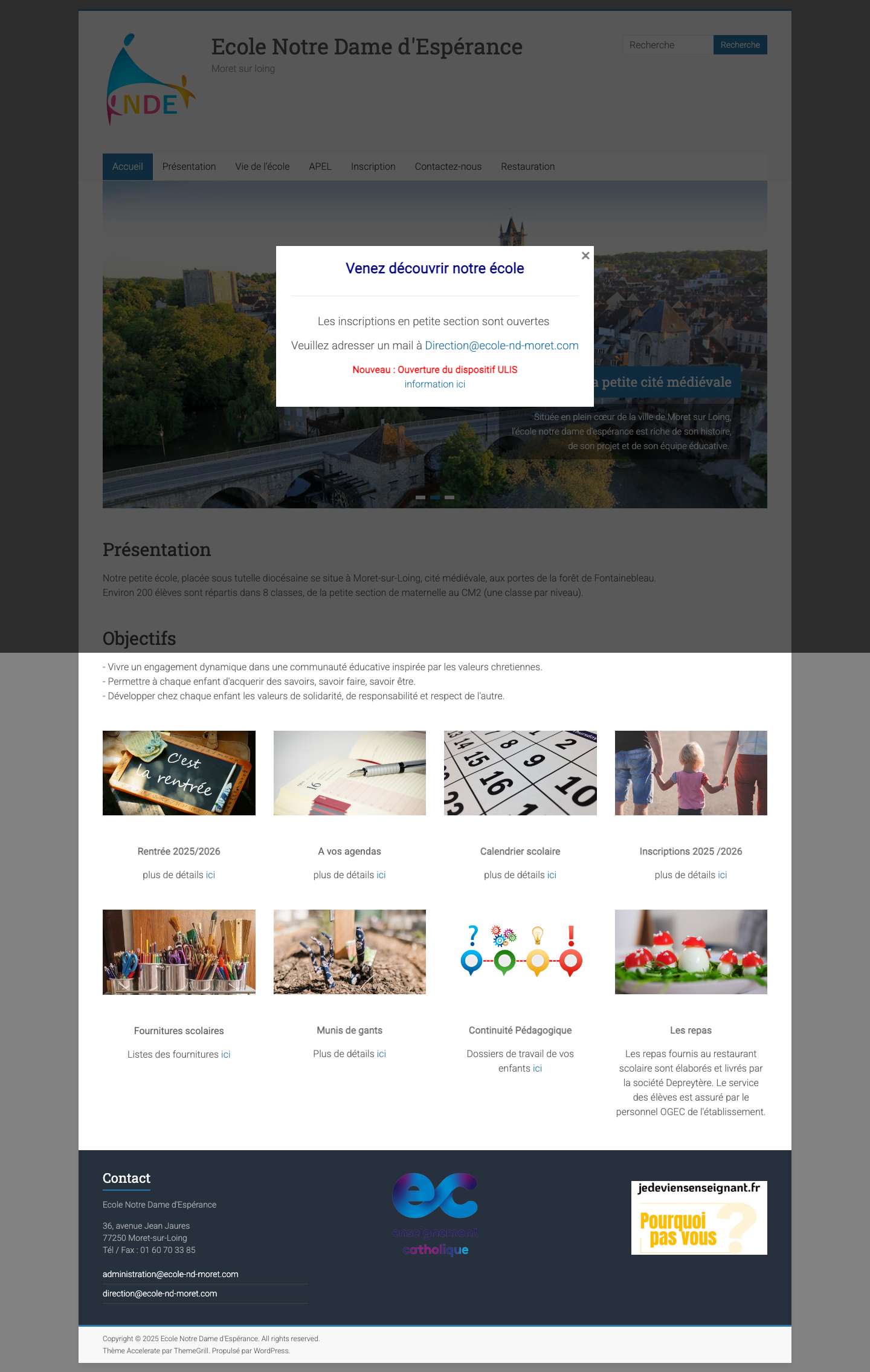 Ecole Notre Dame d'Espérance – Moret sur loing - Full Screenshot