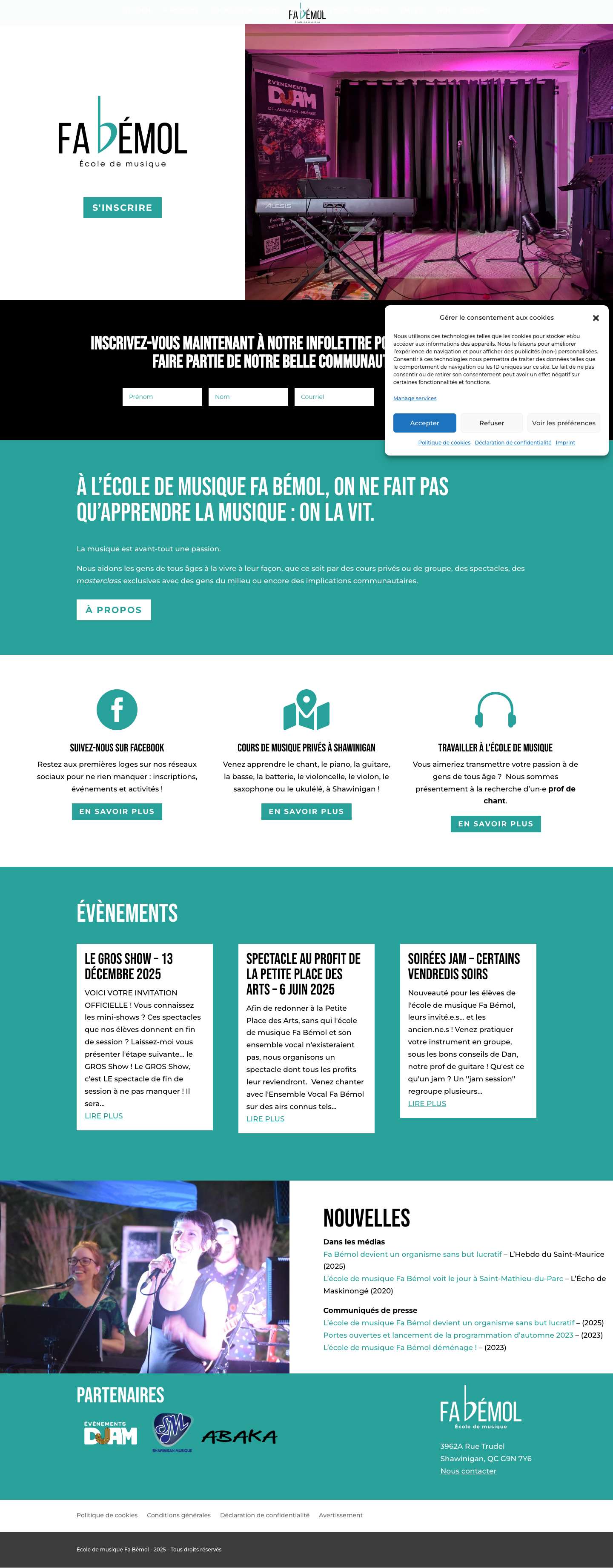 École de musique Fa Bémol | Chant, piano, guitare et ukulélé - Full Screenshot