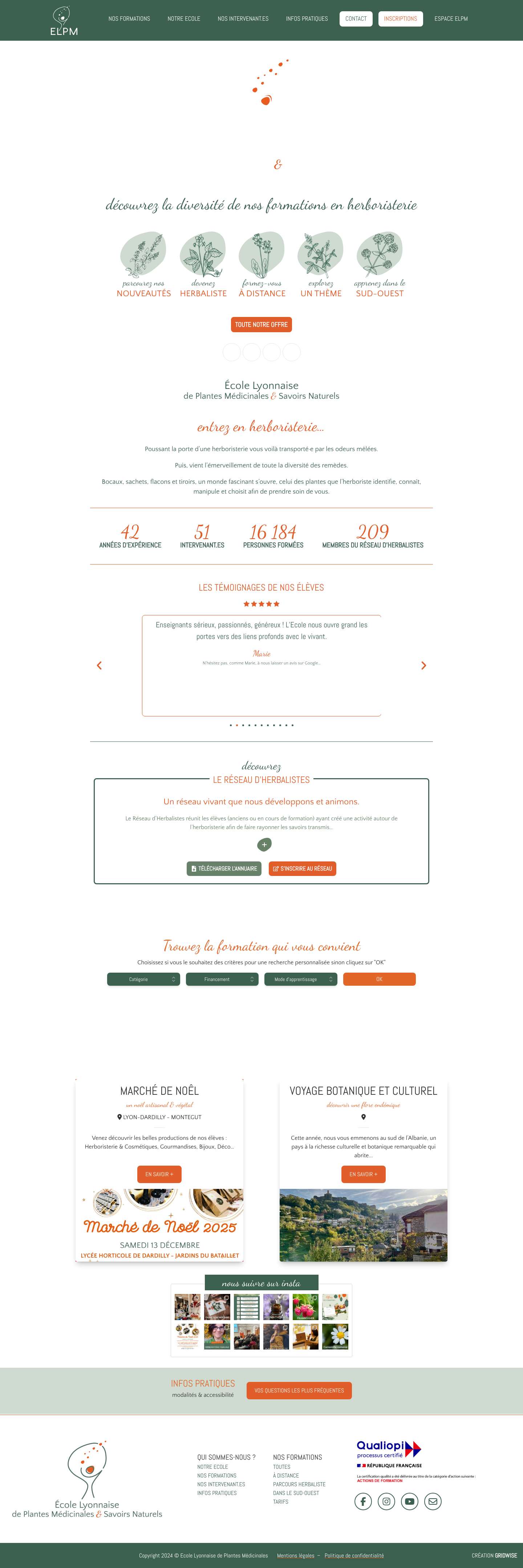 ELPM - école d'herboristerie - Ecole Lyonnaise de Plantes Médicinales (ELPM) - Full Screenshot