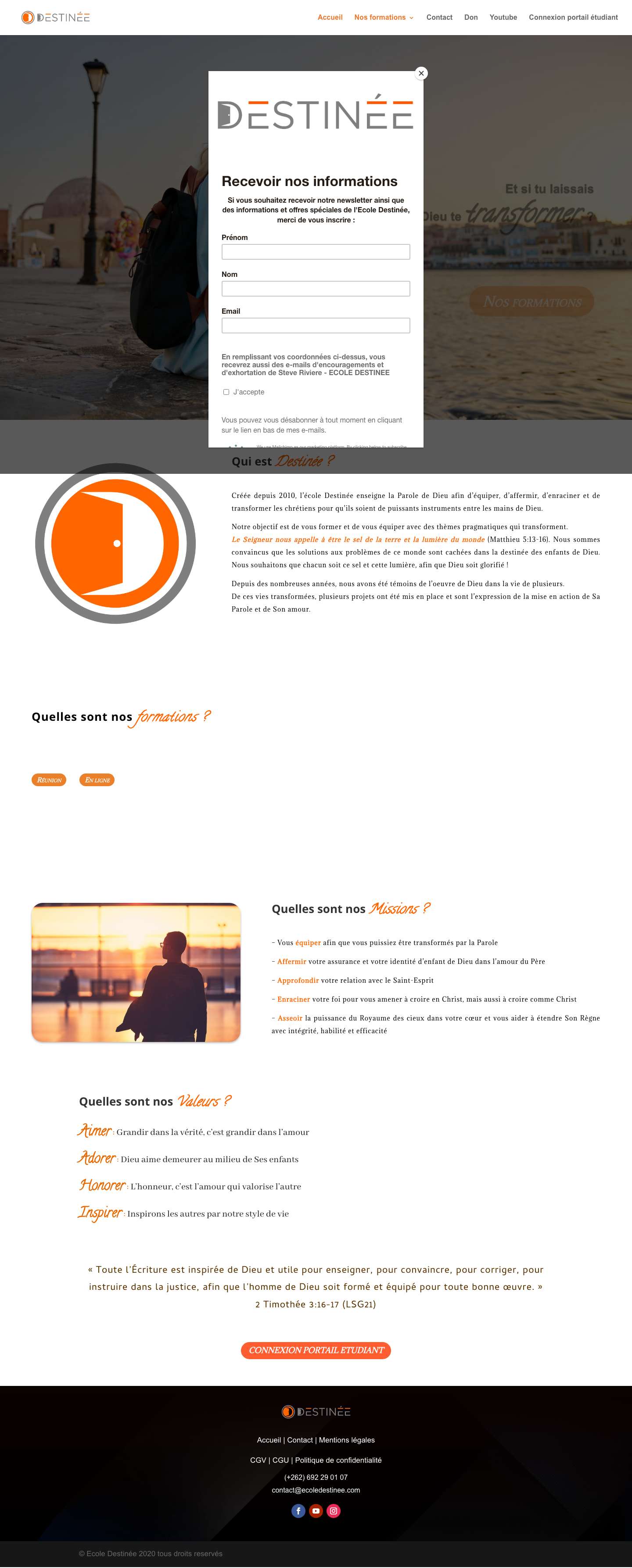 Ecole Destinée | Une vie transformée, une identité affermie et une société impactée - Full Screenshot