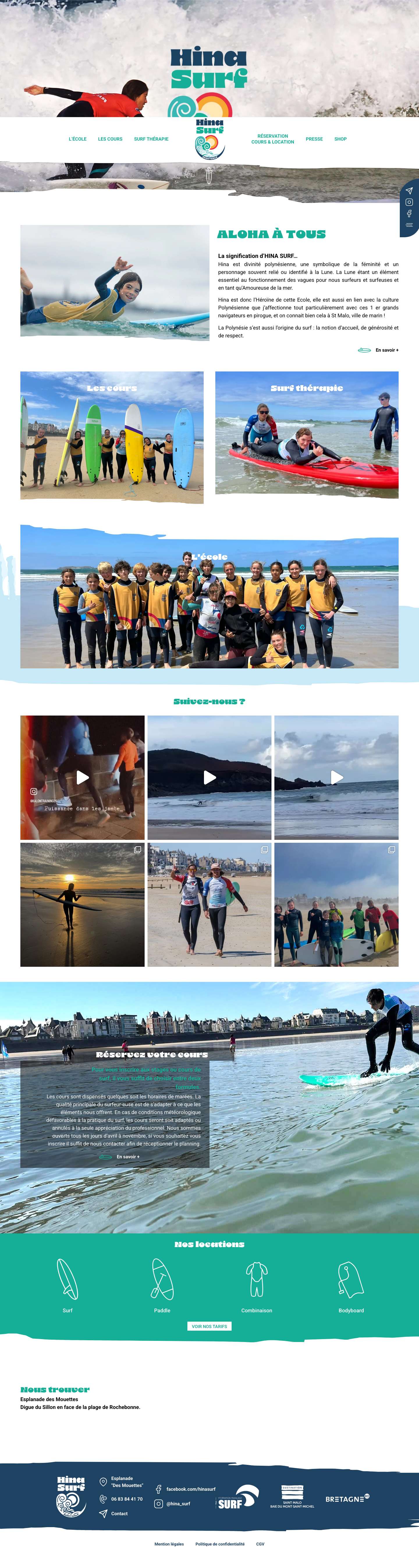 Accueil - Hina Surf - Full Screenshot