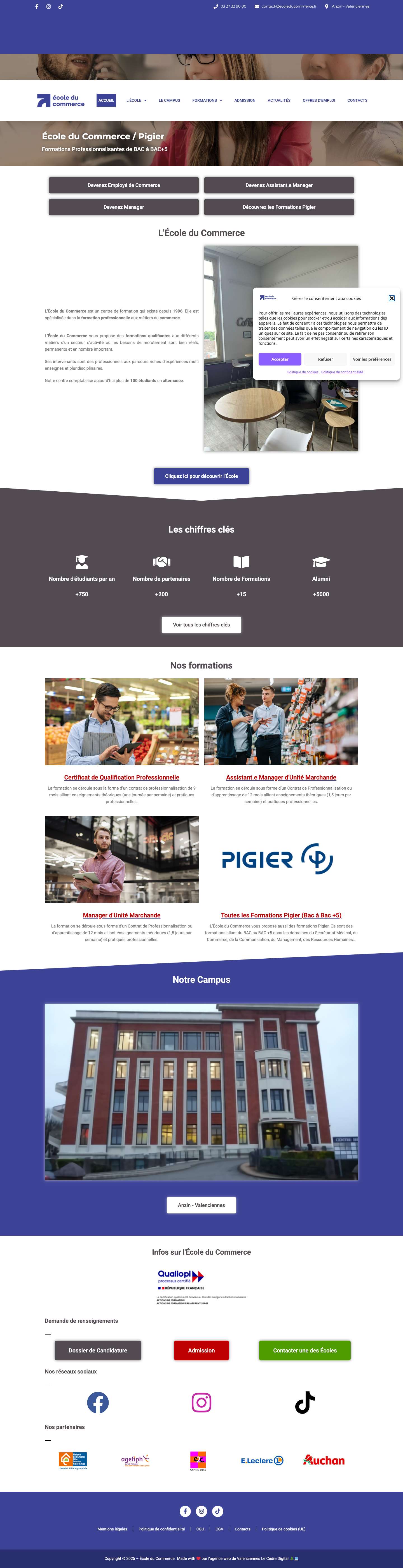 École du Commerce – Hauts-De-France – Valenciennes | Lens | Amiens - Full Screenshot