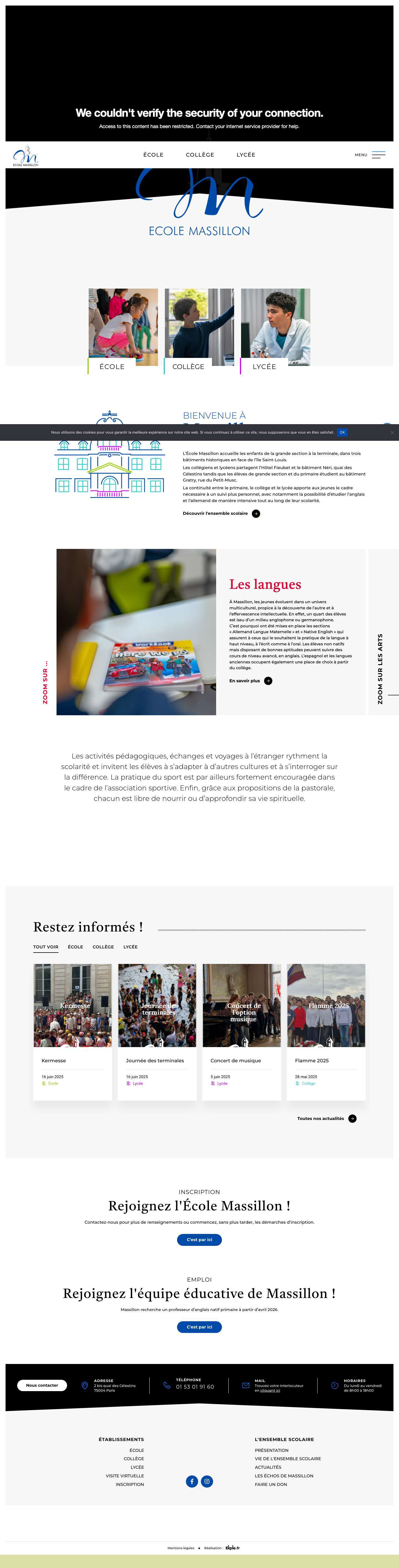 Accueil - École Massillon - Full Screenshot