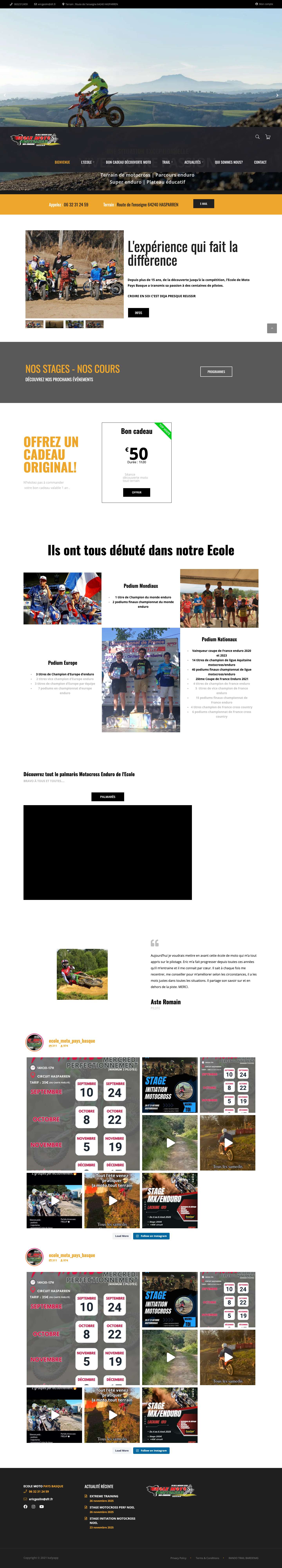 Bienvenue - Ecole moto Pays Basque - Full Screenshot