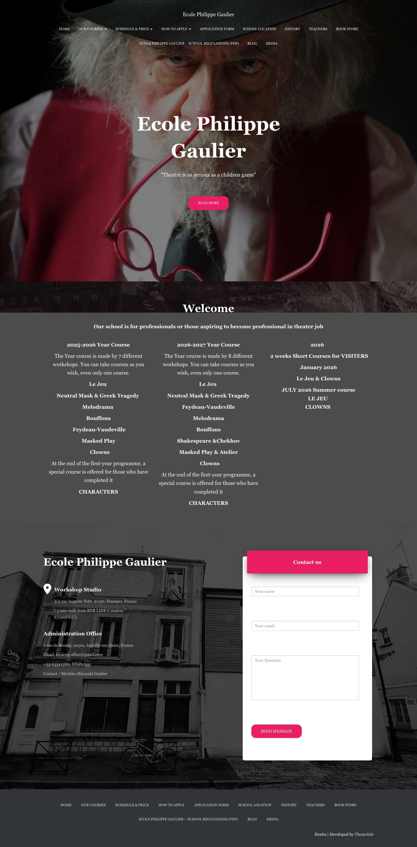 Home - Ecole Philippe Gaulier - Full Screenshot