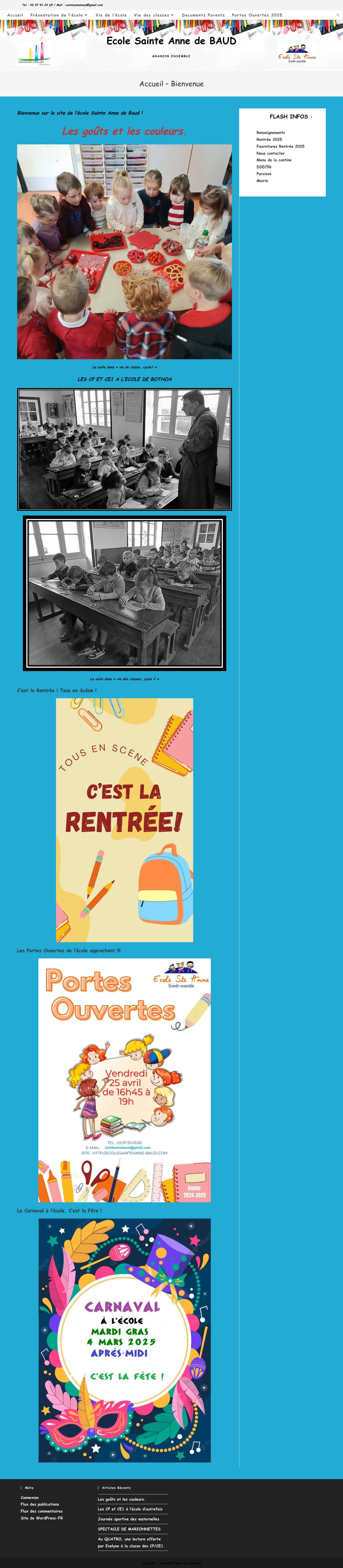 Ecole Sainte Anne de BAUD – Grandir Ensemble - Full Screenshot