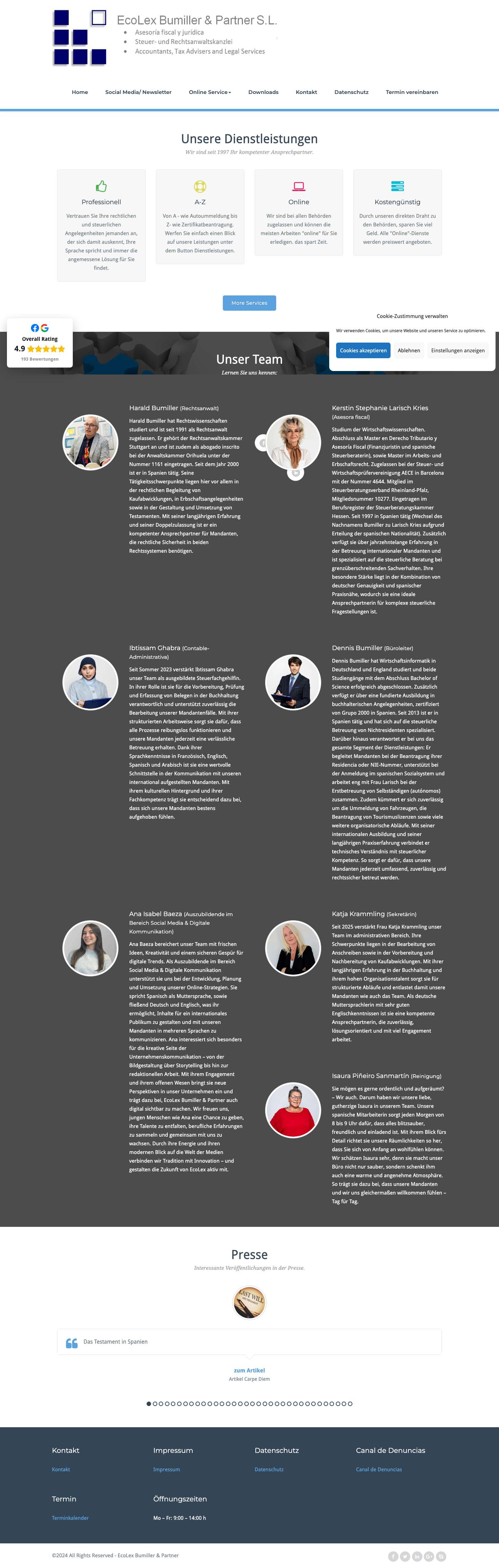 EcoLex Bumiller & Partner - Full Screenshot