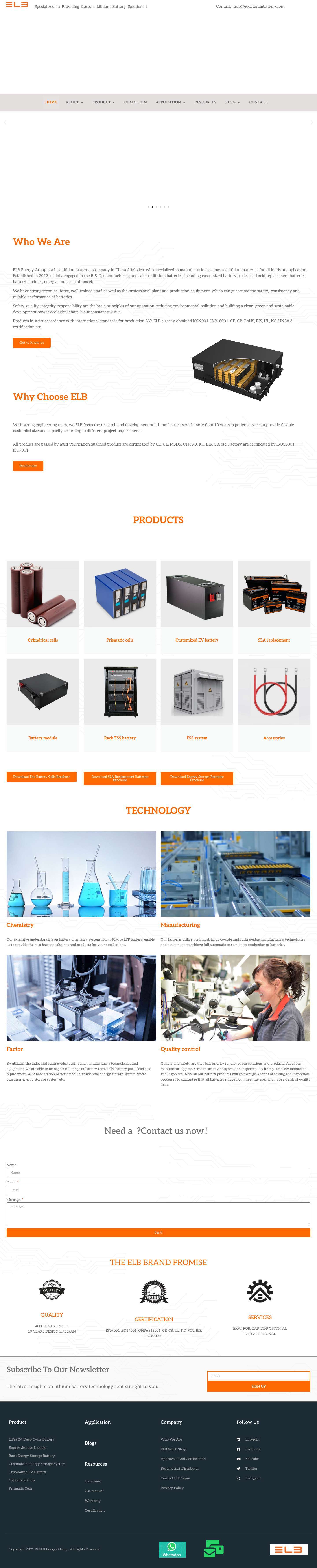 ELB Energy Group | One Stop Battery Solution Manufacturer - Full Screenshot