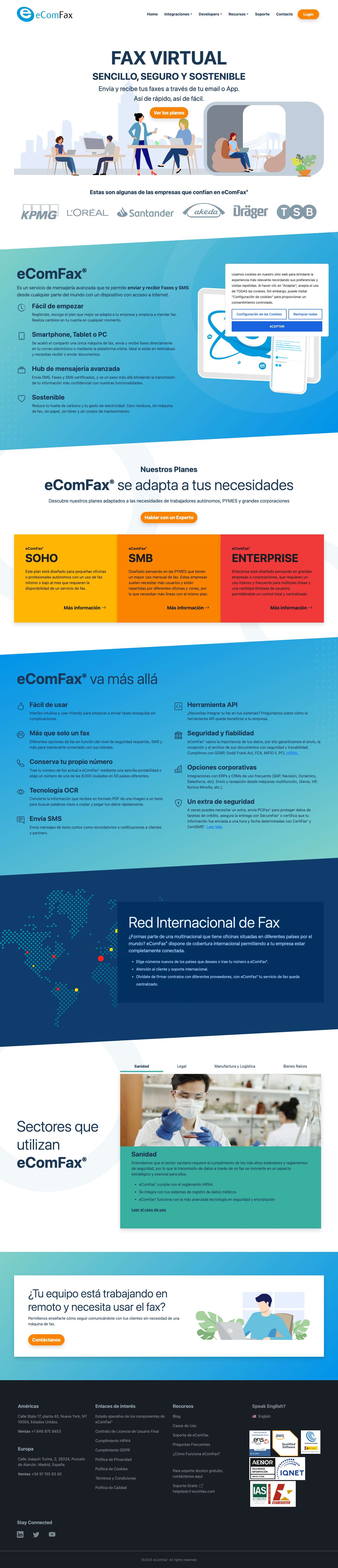 ▷ Solución de Fax Virtual para Empresas - eComFax - Full Screenshot