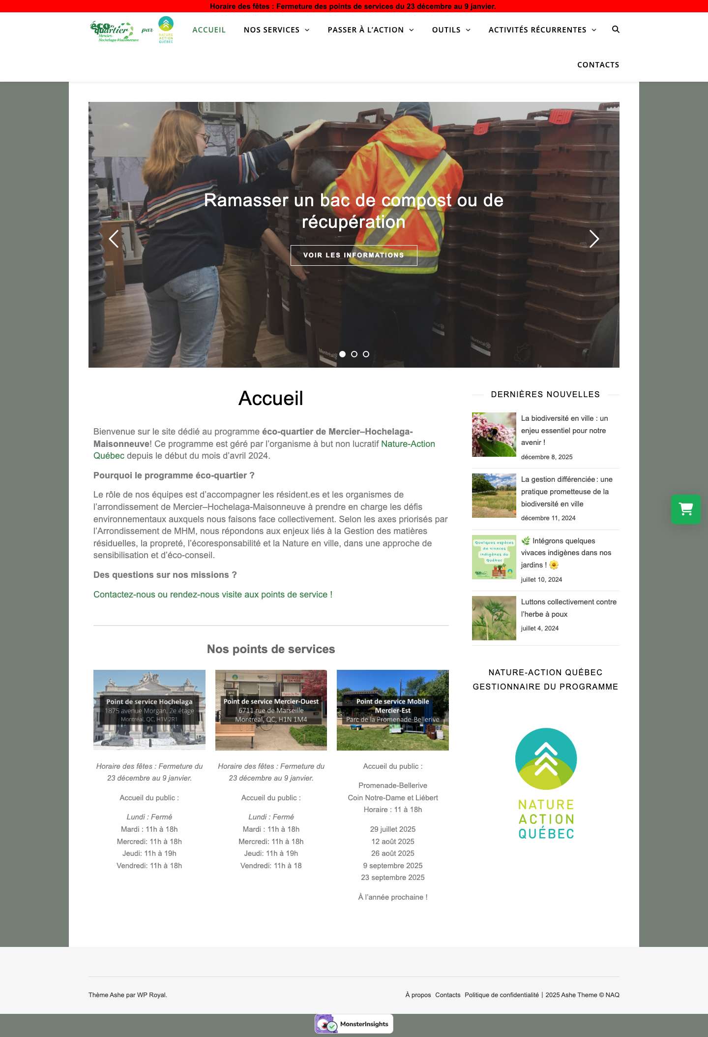 Accueil - Éco-quartier Mercier-Hochelaga-Maisonneuve - Full Screenshot