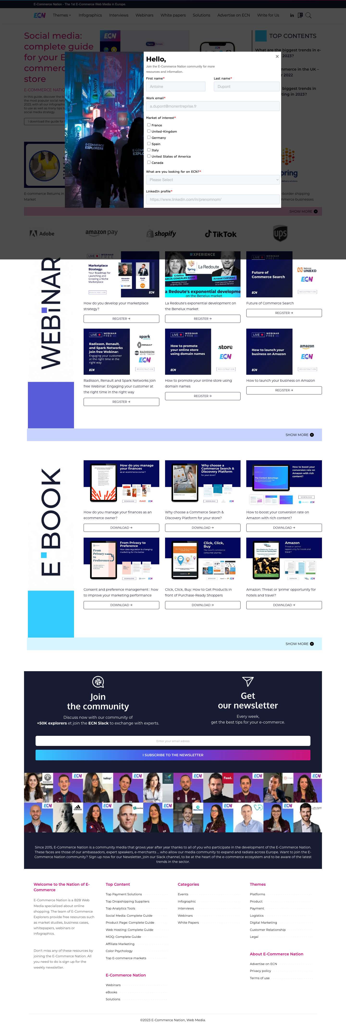 ECN – The 1st B2B Web Media about E-Commerce - E-Commerce NationE-Commerce Nation - The 1st E-Commerce Web Media in Europe. - Full Screenshot