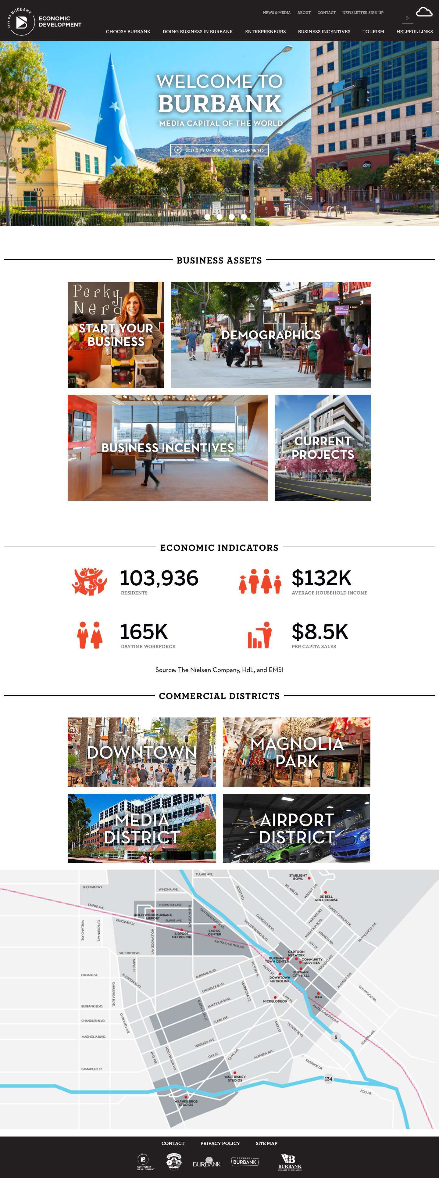 Burbank, CA - One of the Most Business Friendly Cities in California - Full Screenshot