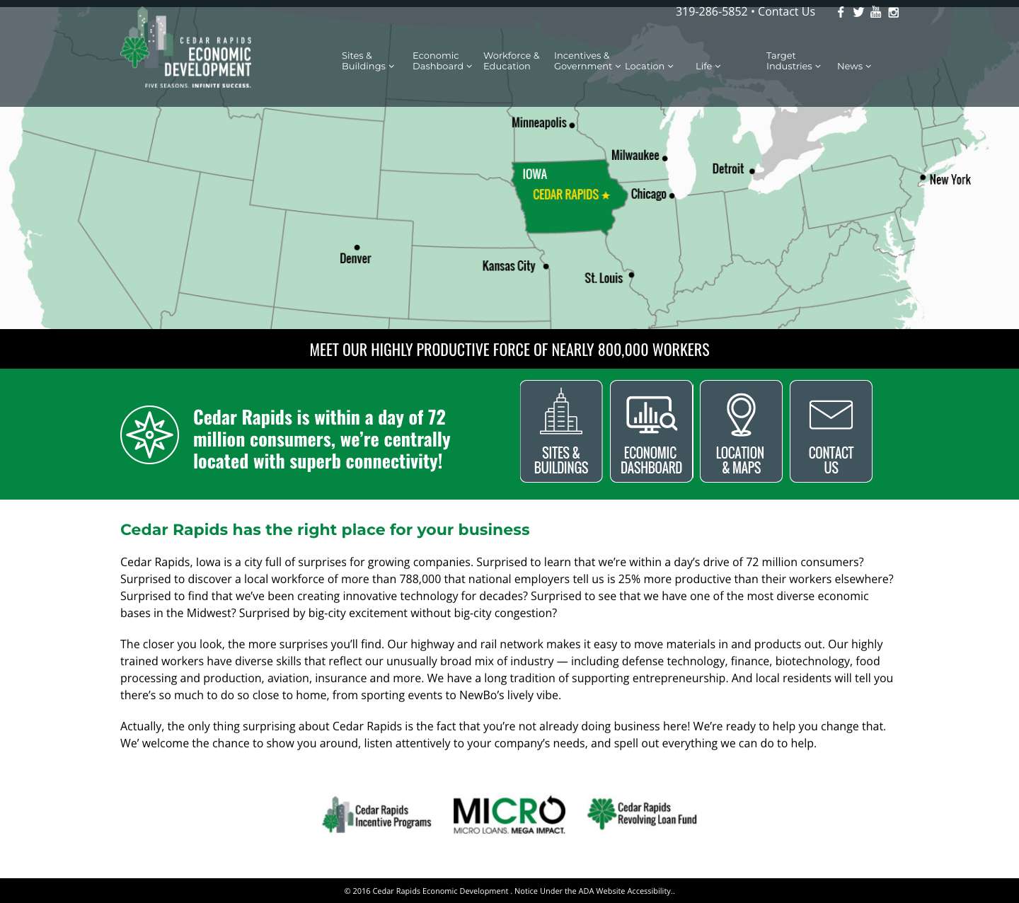 Cedar Rapids Economic Dev - Full Screenshot