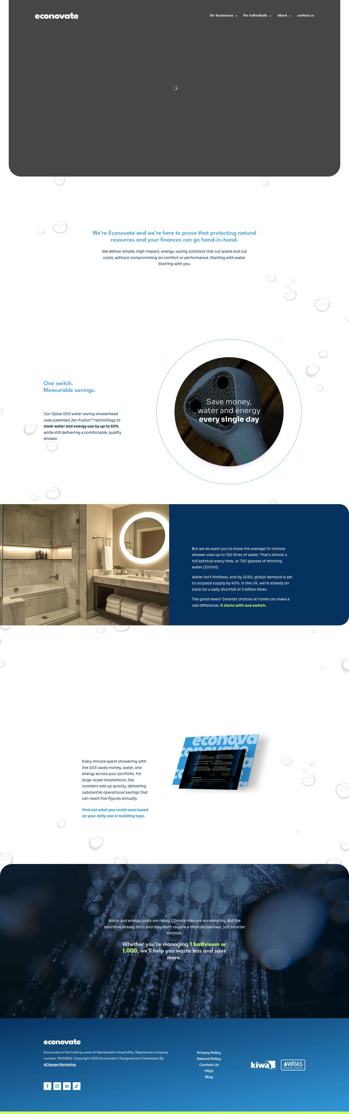 Econovate | Wasting Less Starts Here | Energy-Saving Solutions - Full Screenshot