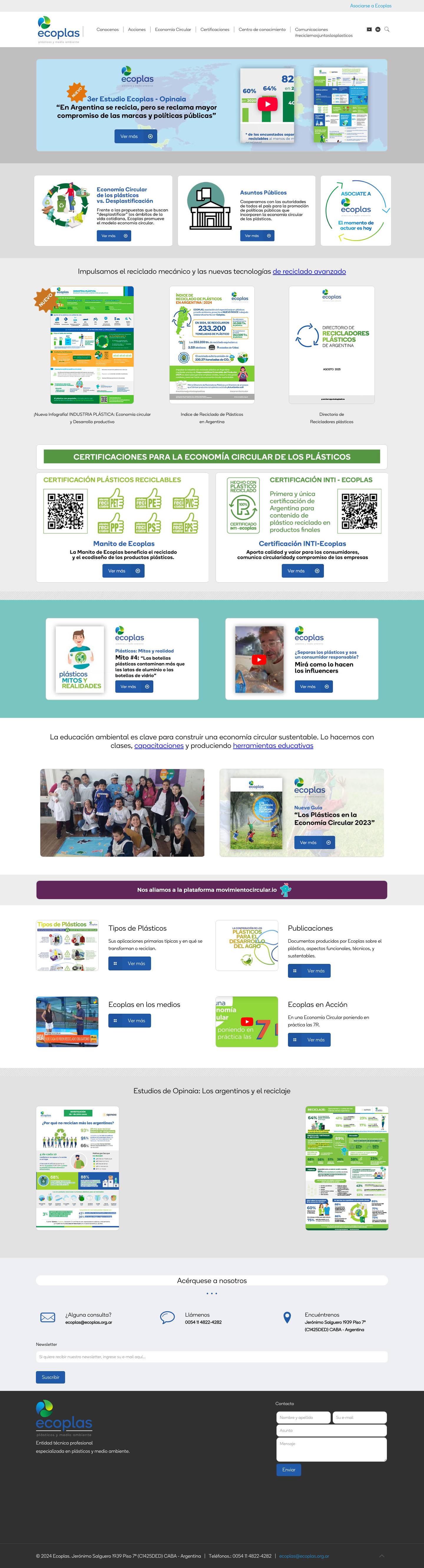 Ecoplas – Entidad técnica profesional especializada en plásticos y medio ambiente - Full Screenshot