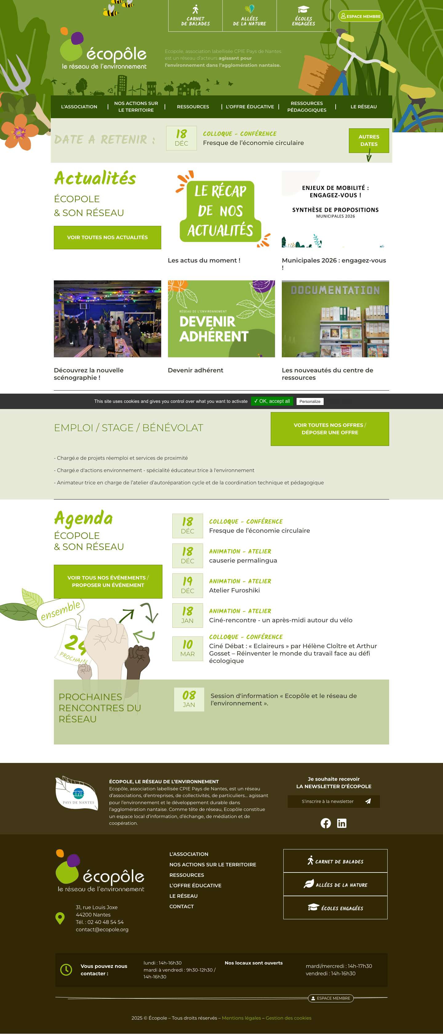 Écopôle - CPIE Pays de Nantes : Le réseau de l'environnement - Full Screenshot