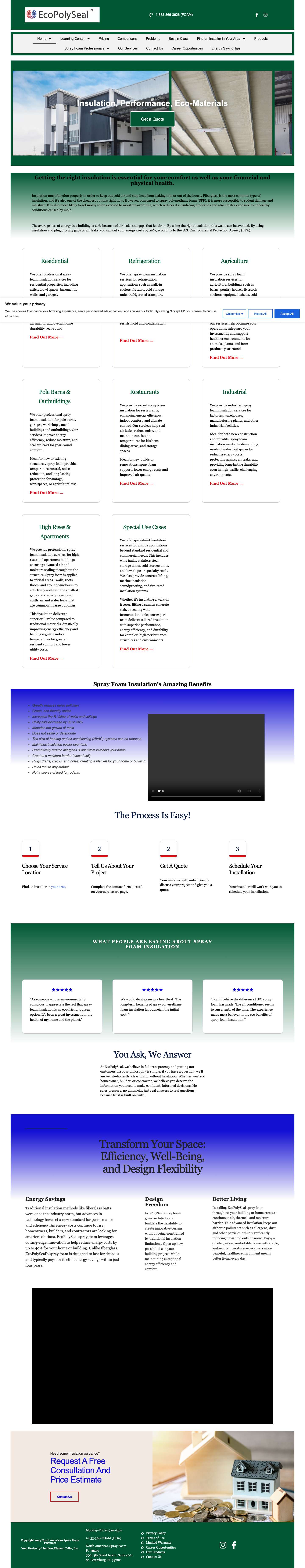 North American Spray Foam Insulation - Full Screenshot