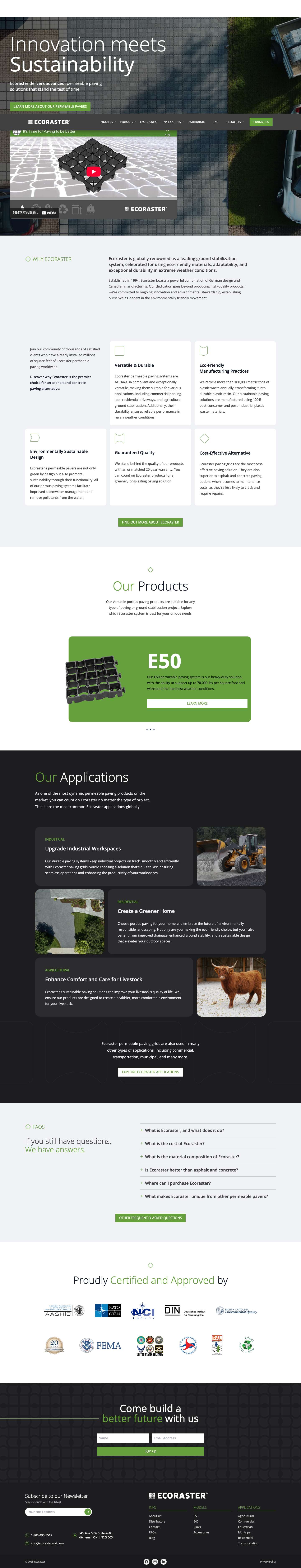 Ecoraster® North America | Permeable Paving Grid System - Full Screenshot