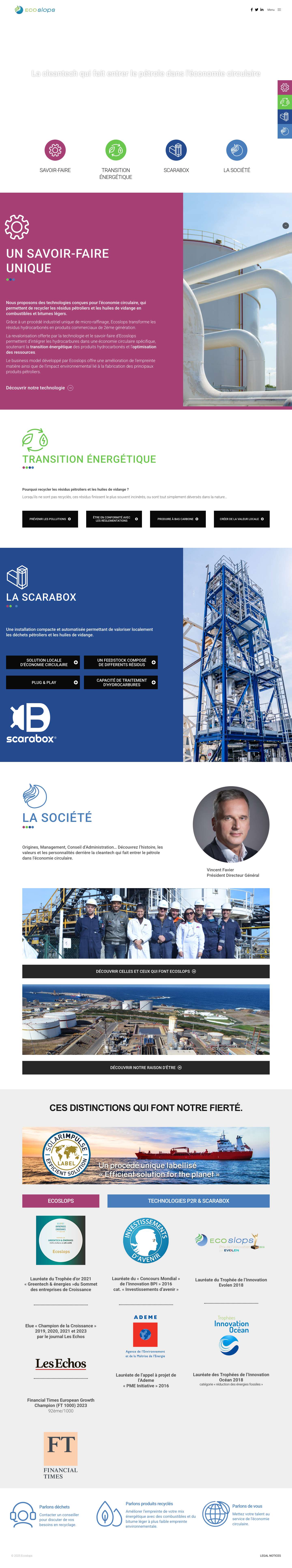 Ecoslops – Acteur de l'économie circulaire - Full Screenshot