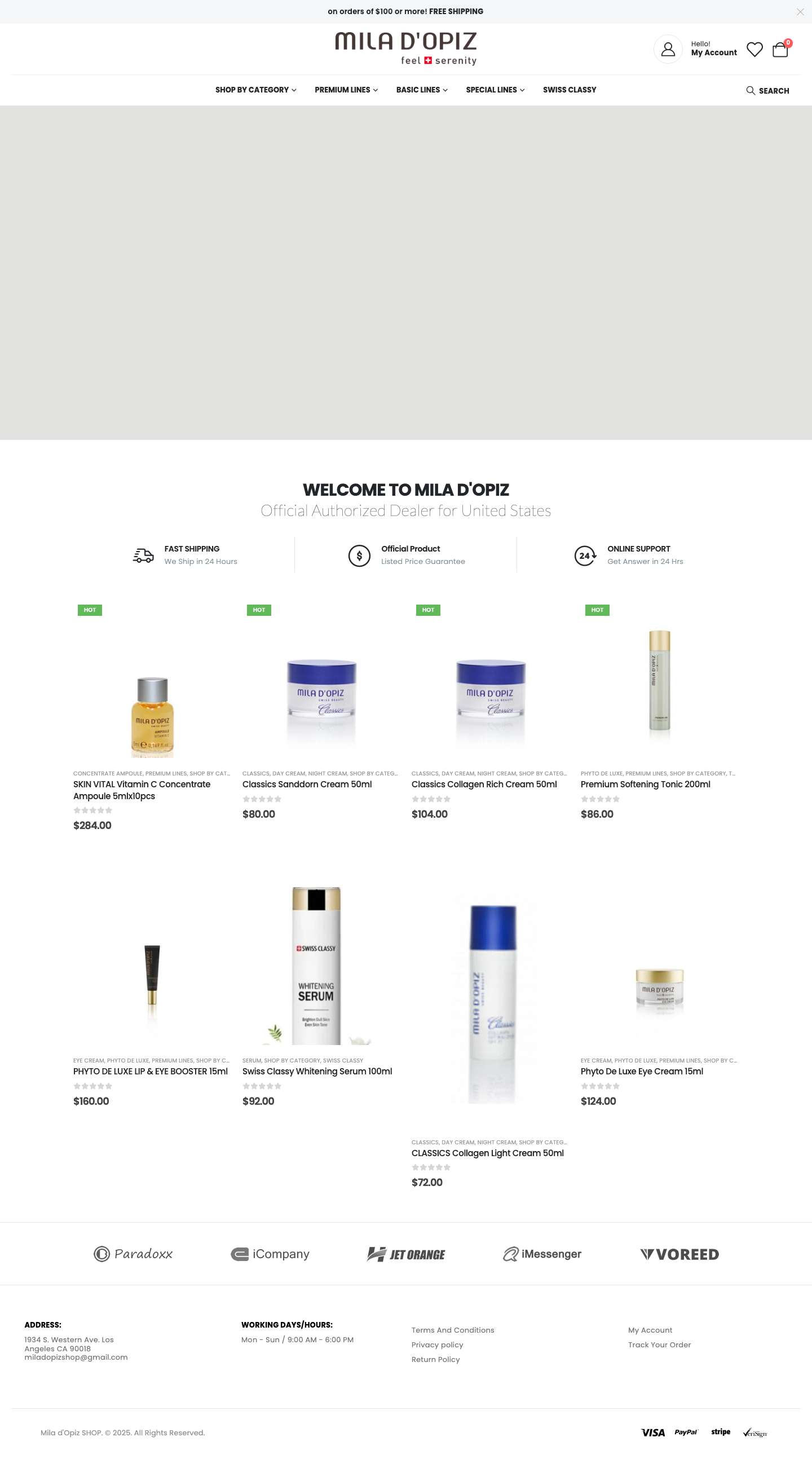 Mila d'Opiz – Online Store for United States - Full Screenshot