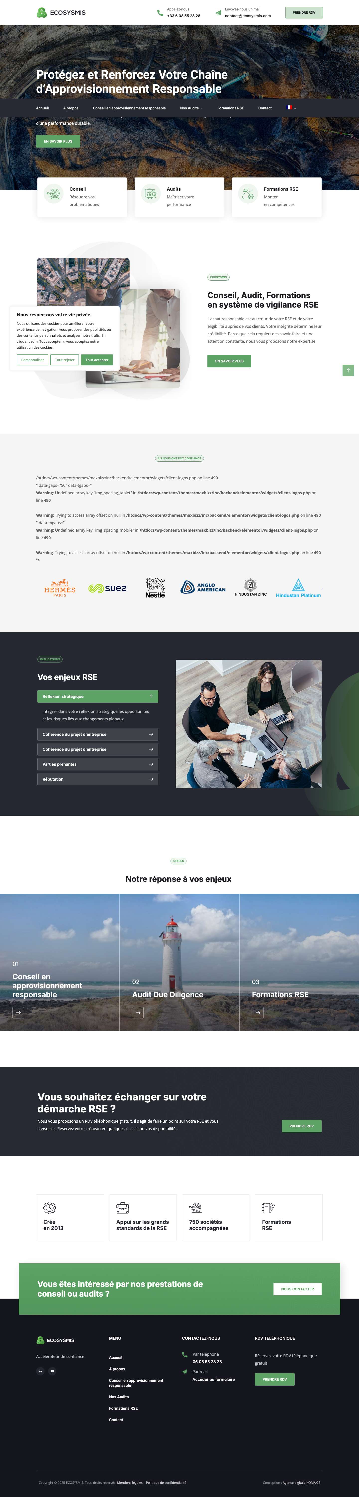 Accueil - Ecosysmis - Full Screenshot