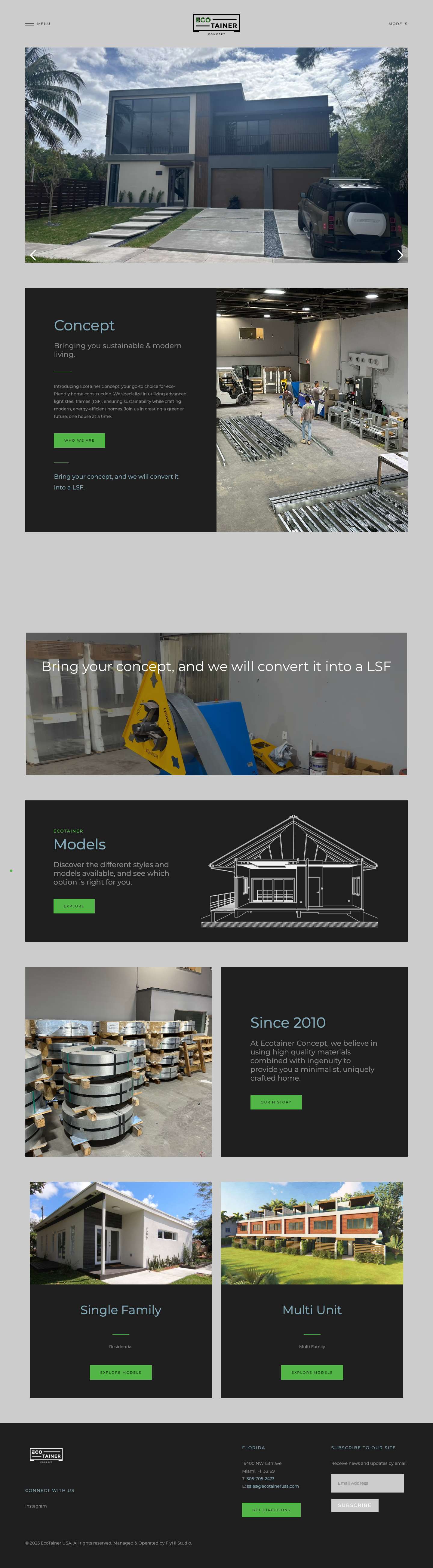 EcoTainer USA – Bringing you sustainable & modern living, one shipping container at a time. - Full Screenshot