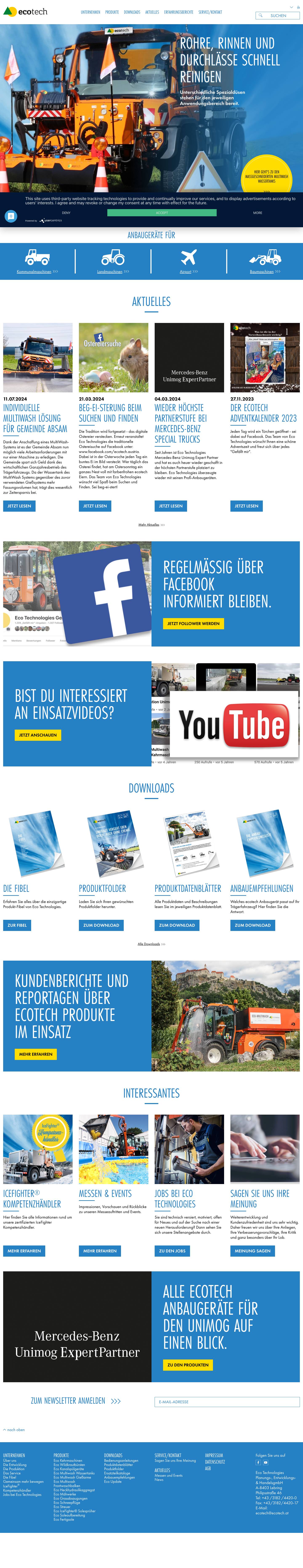 Eco Technologies - der Hersteller für kommunale Anbaugeräte - Full Screenshot