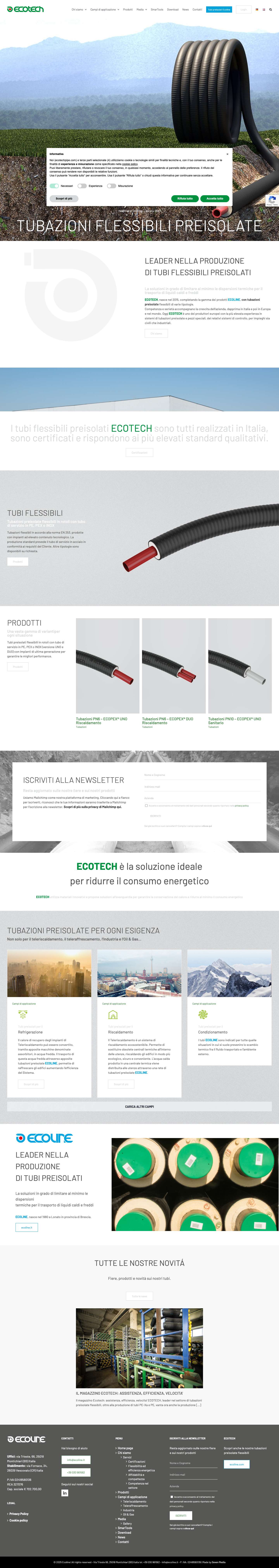 Ecotech – Tubi preisolati flessibili - Full Screenshot