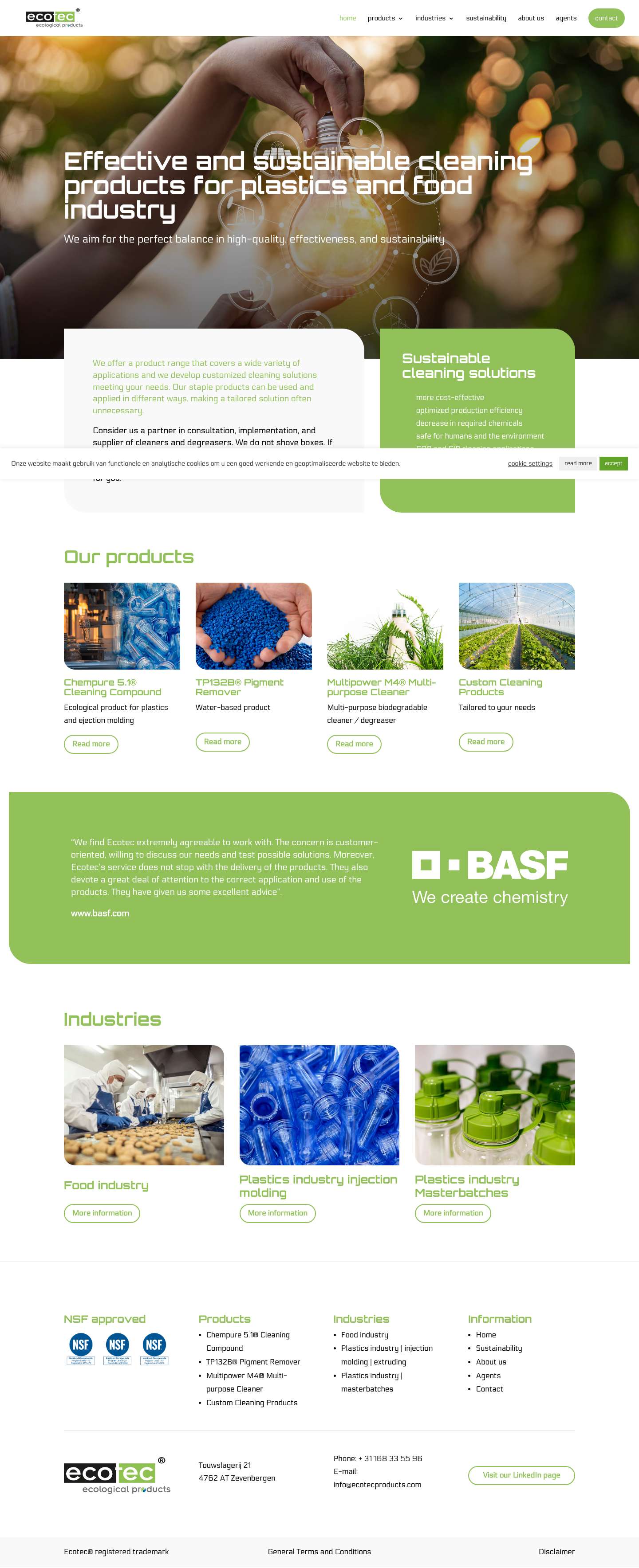 Ecotec Products - Effective and sustainable cleaning products for plastic and food industry - Full Screenshot