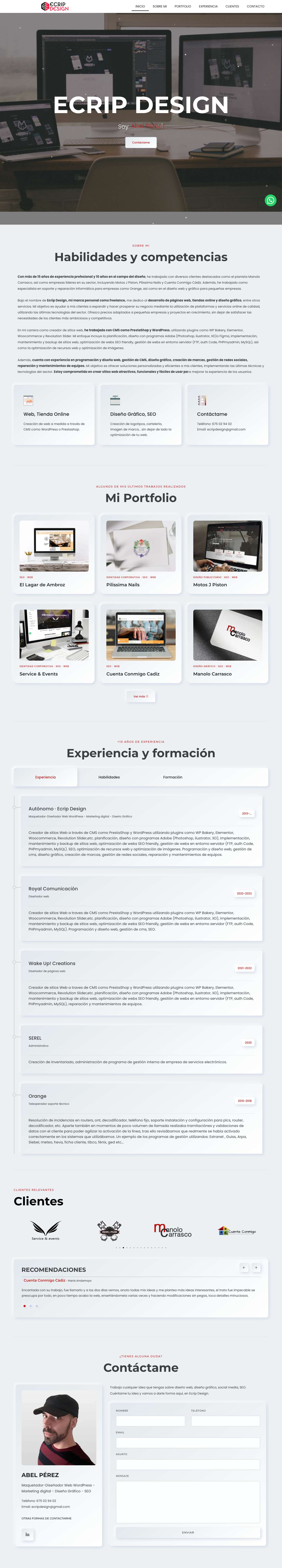 Ecrip Design - Web, Diseño Gráfico, Tienda Online, SEO en Cádiz - Full Screenshot