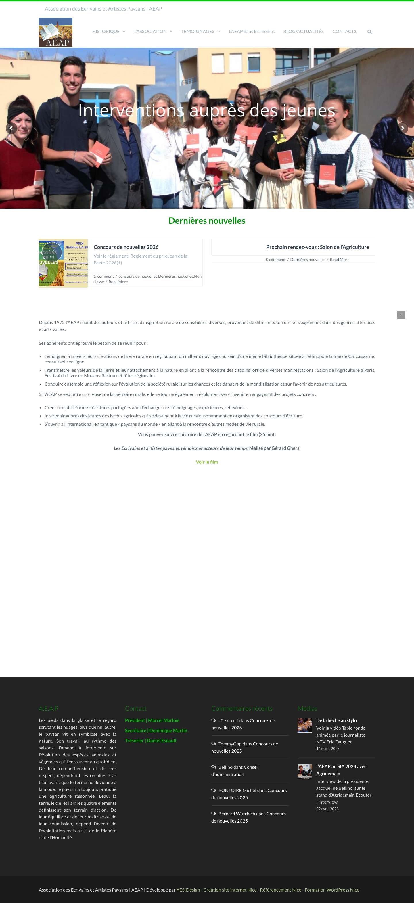 Association des Ecrivains et Artistes Paysans | AEAP - Full Screenshot