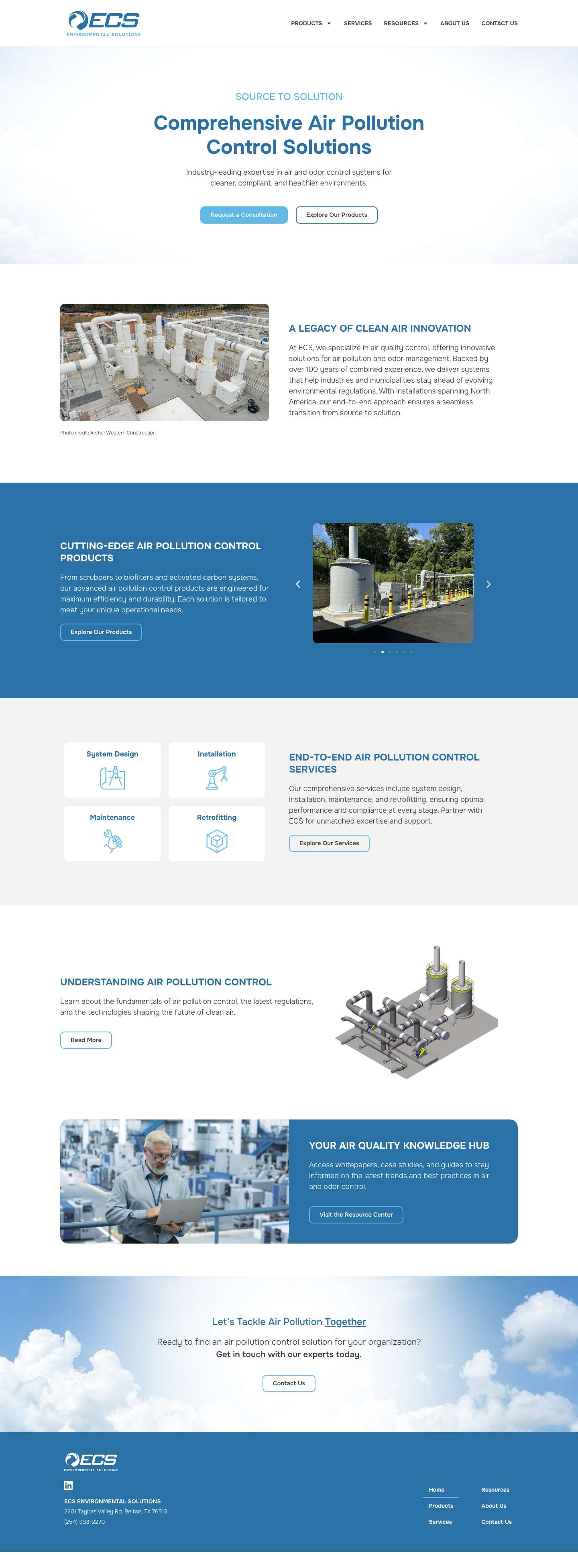 ECS Environmental Solutions: Advanced Air Pollution Control SystemsCloseClose - Full Screenshot