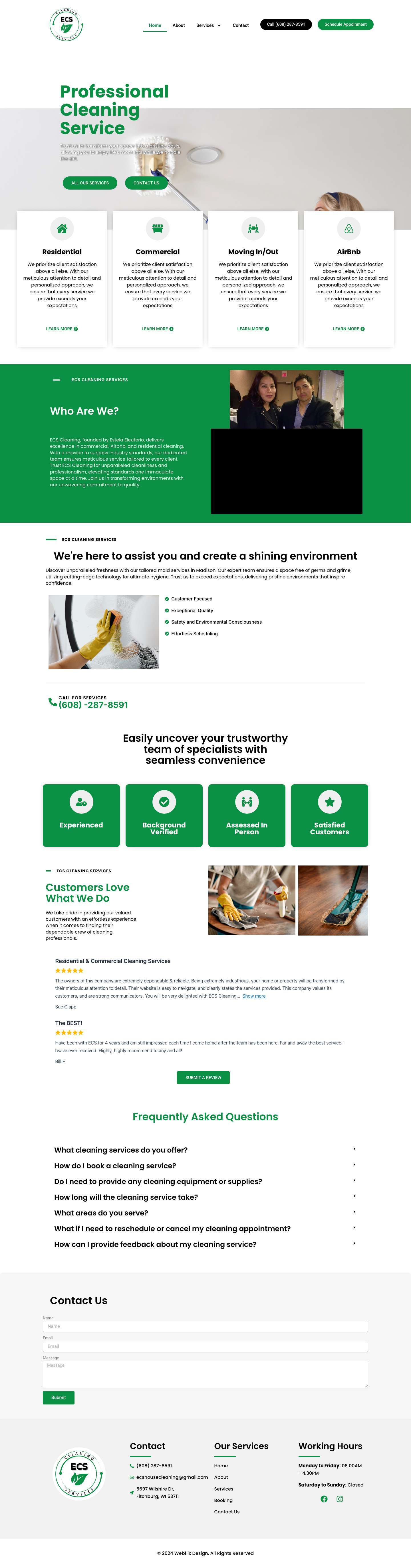 ECS Cleaning Services – Cleaning Services Company in Madison, WI - Full Screenshot