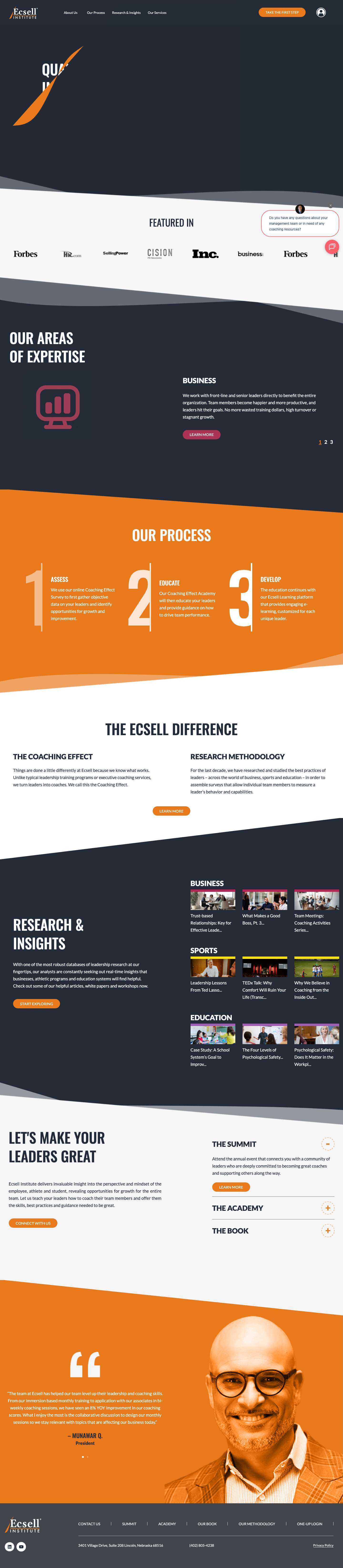 Homepage - Ecsell Institute - Full Screenshot