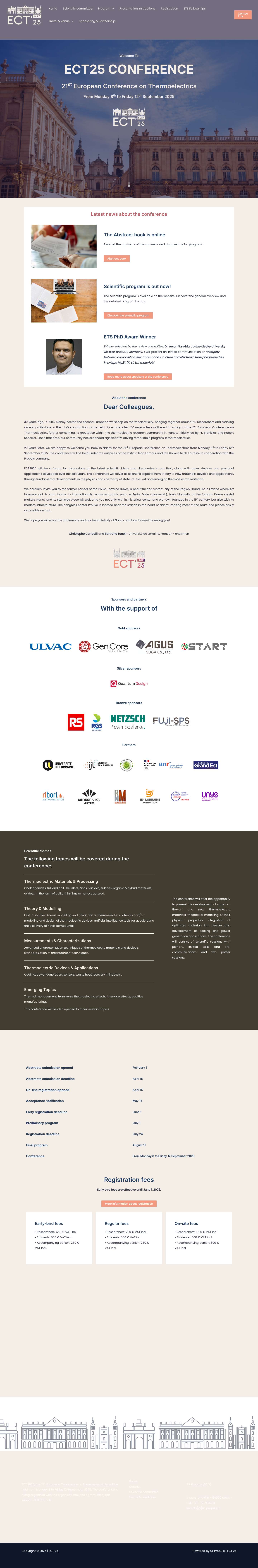 ECT 25 – 21st European Conference on Thermoelectrics - Full Screenshot