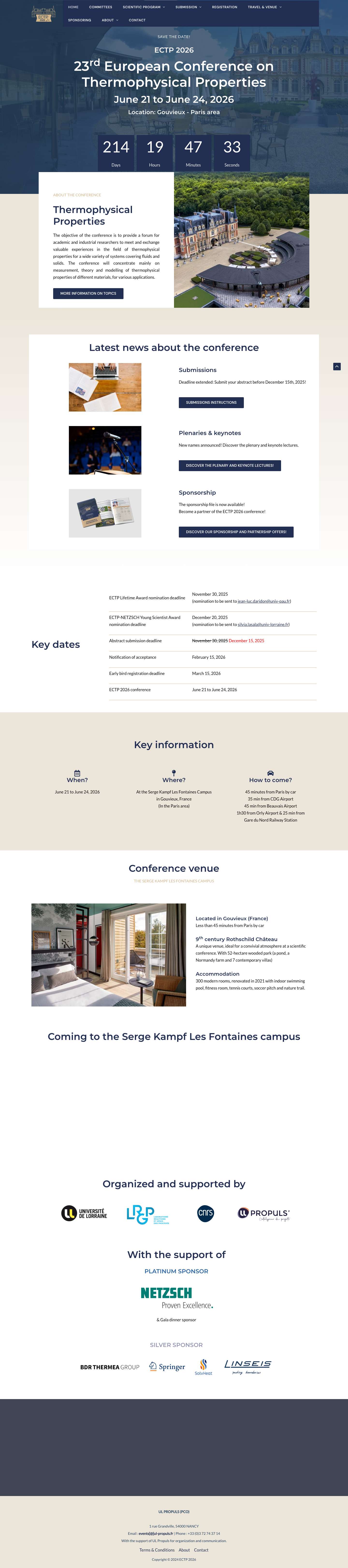 23rd European Conference on Thermophysical Properties - Full Screenshot