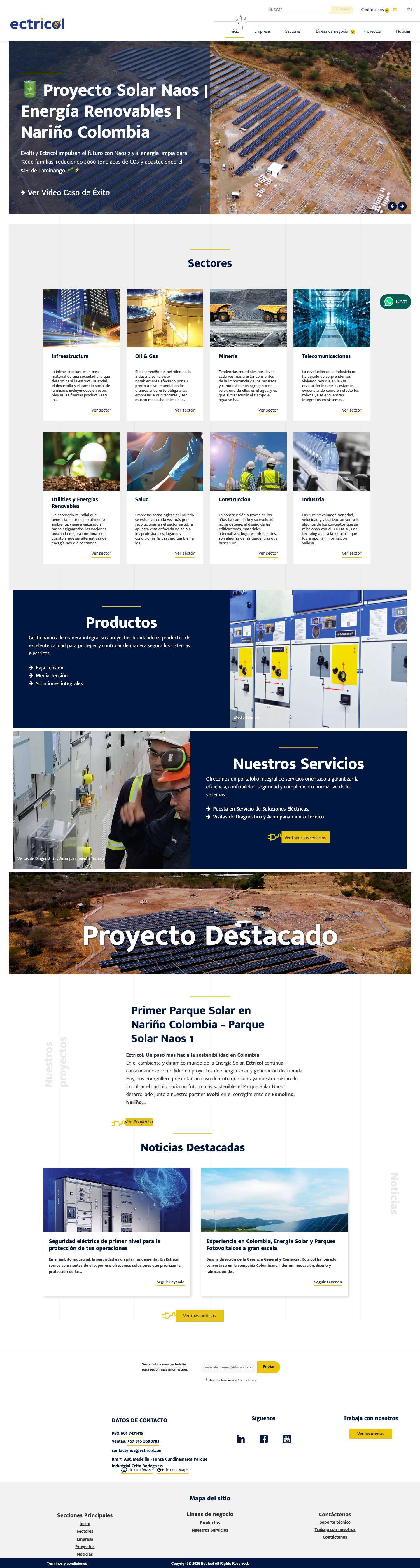 Ectricol | Inicio - Full Screenshot