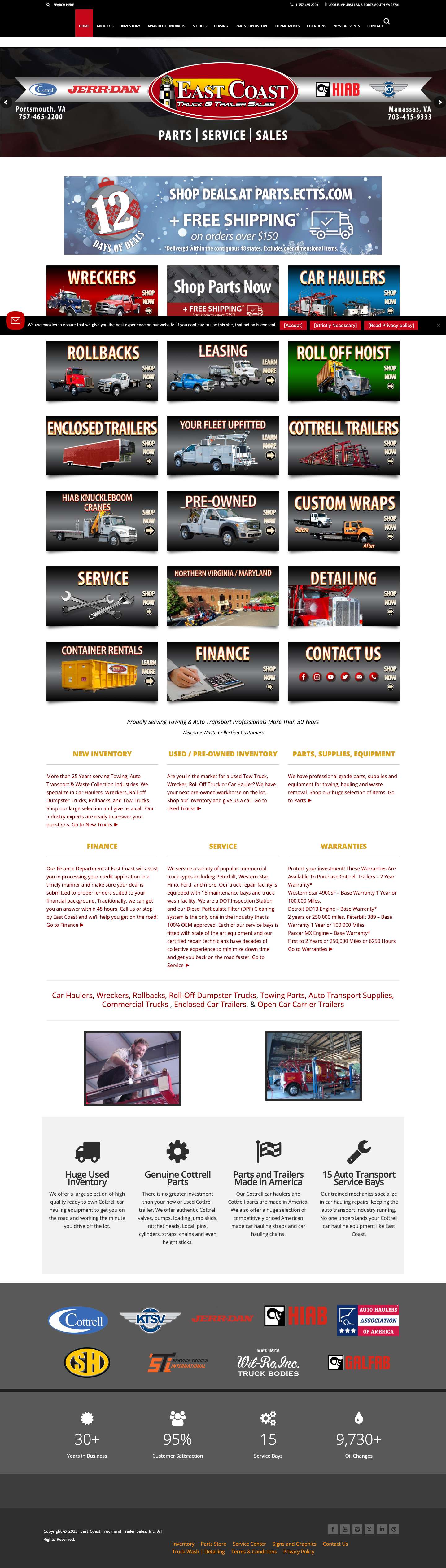 ECTTS | Auto Transport, Wreckers, Tow Trucks & Roll-Off Trucks - Full Screenshot