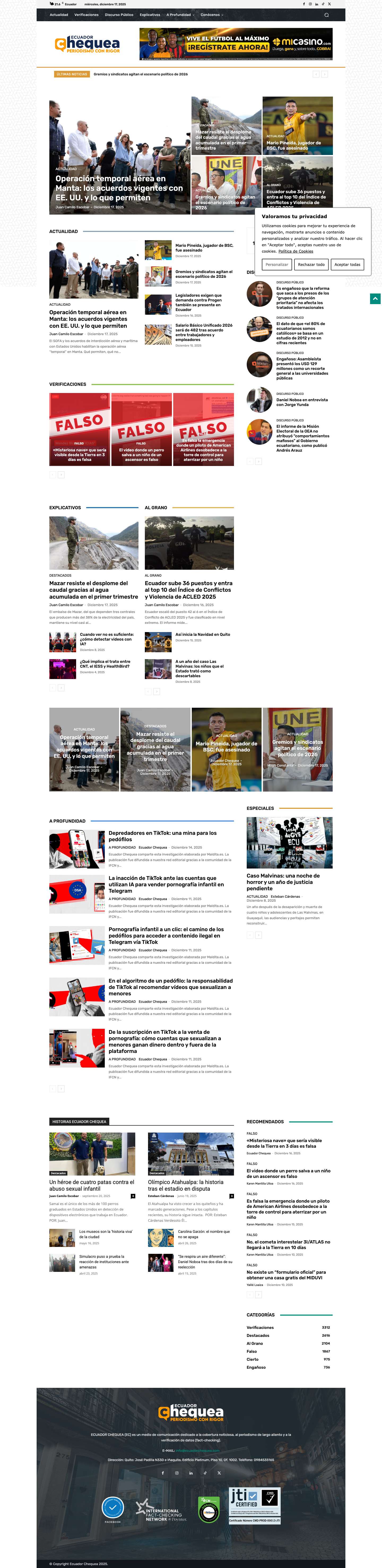 Home - Ecuador Chequea - Full Screenshot