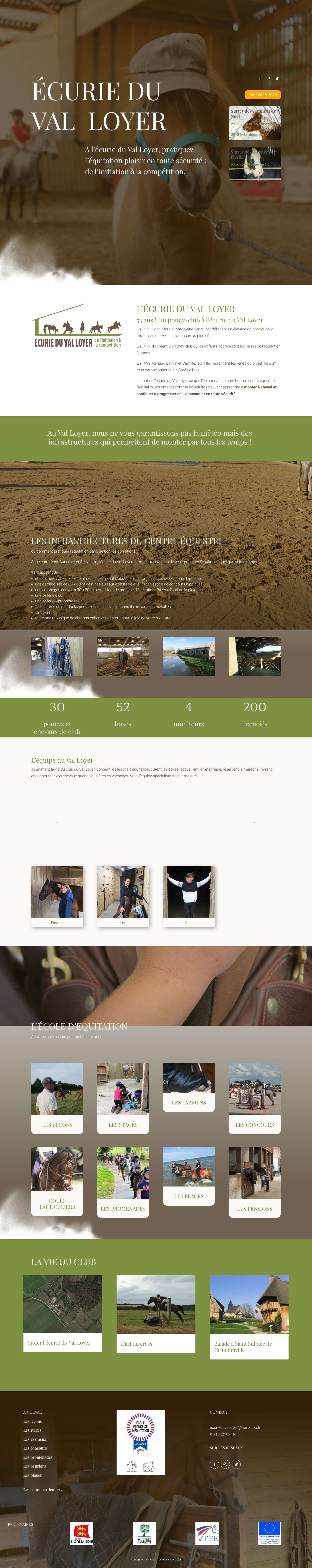 Écurie du Val Loyer école d'équitation, de l'initiation à la compétition - Full Screenshot