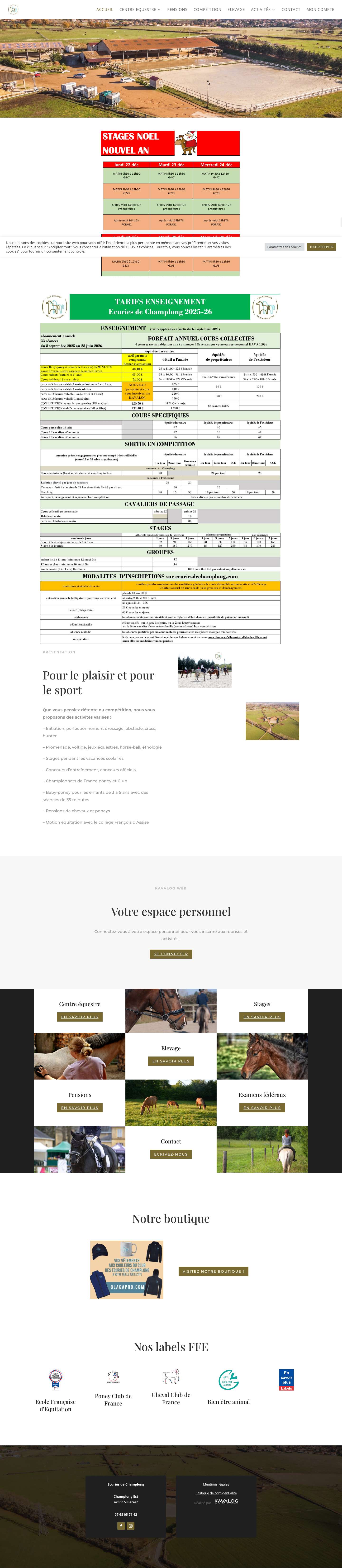 Accueil - Ecuries de Champlong - Full Screenshot