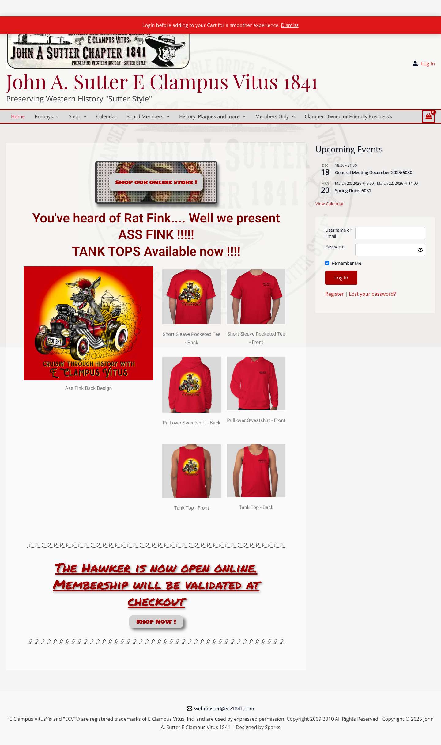 John A. Sutter E Clampus Vitus 1841 – Preserving Western History "Sutter Style" Email - Full Screenshot