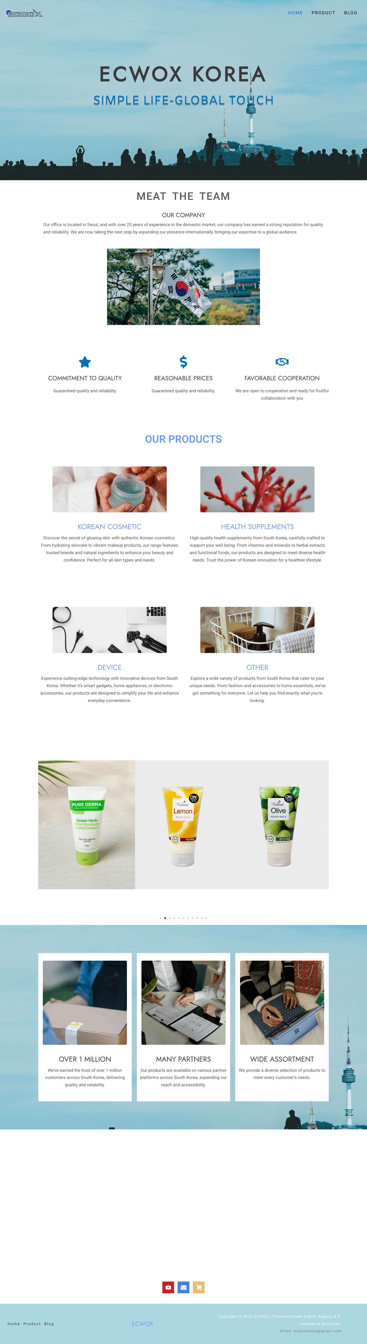 Home - ECWOX | Trusted Korean Export Agency & E-commerce Solutions - Full Screenshot