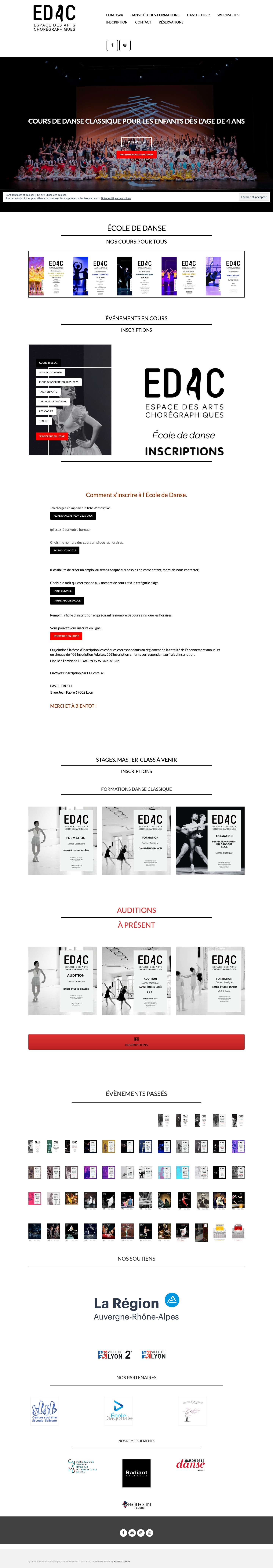École de danse classique et contemporaine à Lyon — EDAC - Full Screenshot