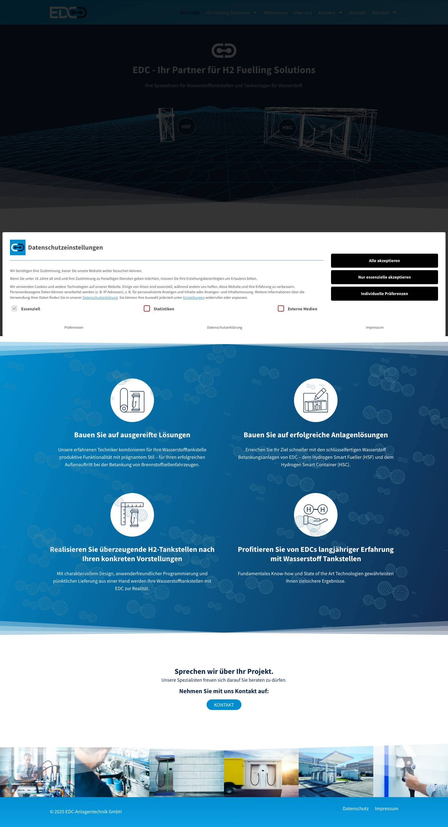 Startseite - EDC Anlagentechnik | Hydrogenausgereifte-wasserstoff-anlagen-loesungenerfolgreiche-wasserstoff-anlagenloesungenwasserstofftankstellen-nach-masslangjaehrige-erfahrung-mit-wasserstoff-tankstellen - Full Screenshot