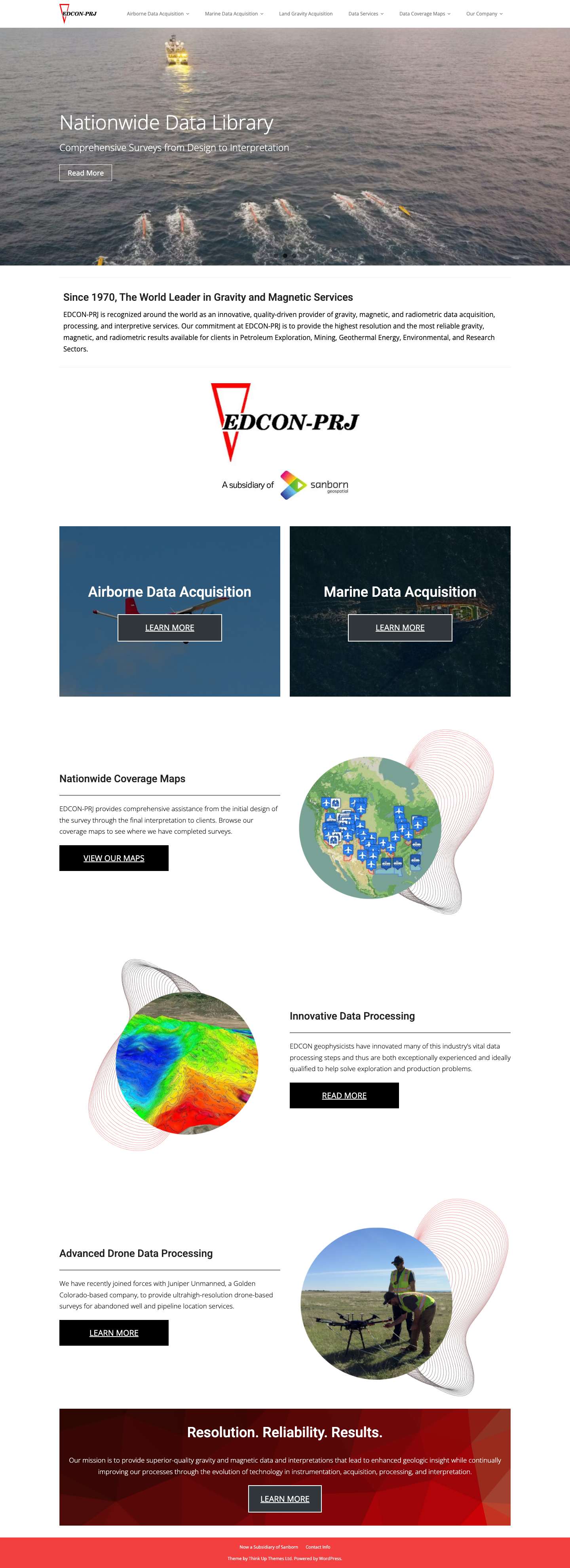 World Leader in Gravity & Magnetic Services | EDCON-PRJ, Inc - Full Screenshot