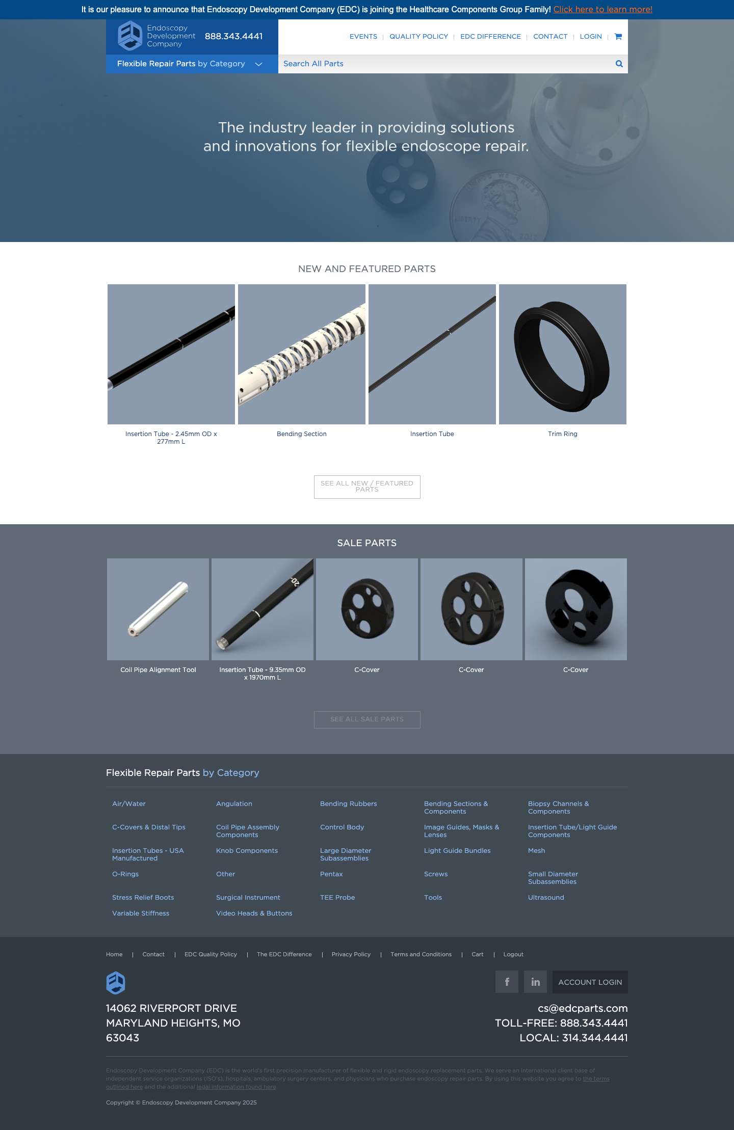 Endoscopy Replacement Parts for Olympus, Pentax, & Others - Full Screenshot