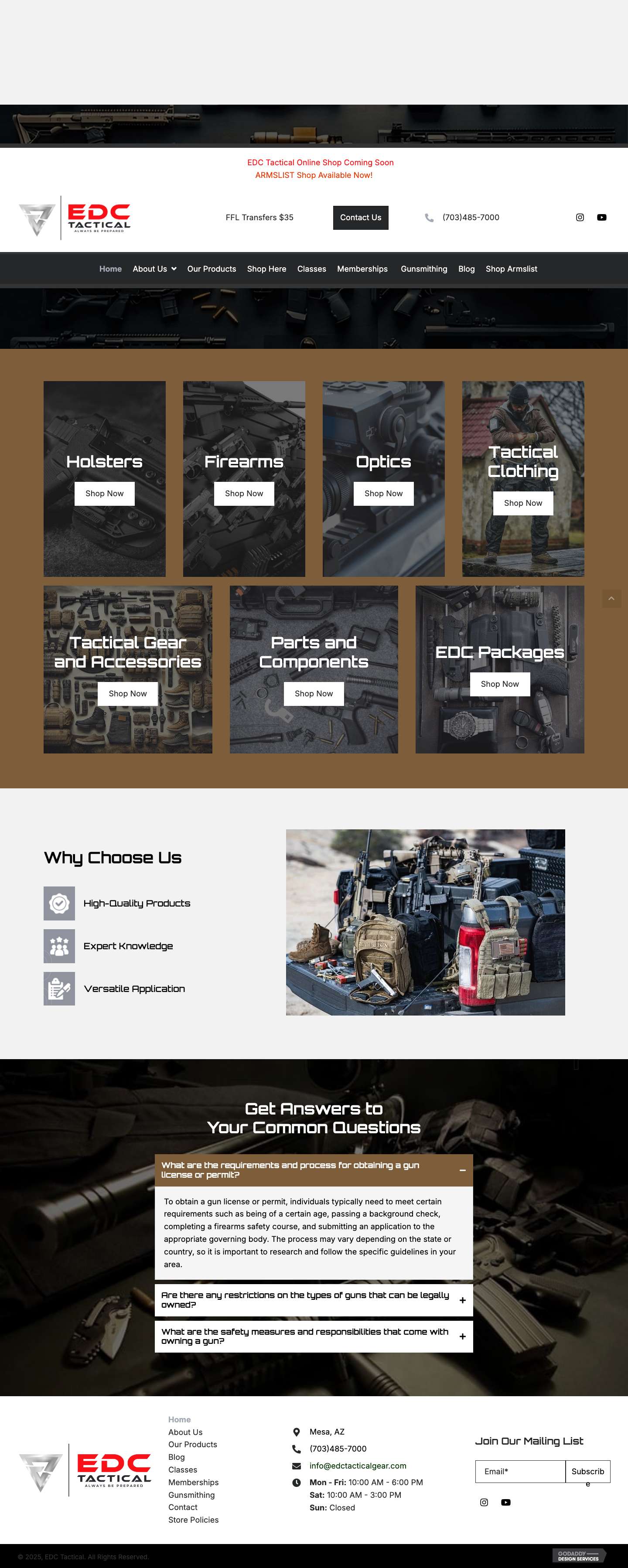 Military Tactical Gear - EDC Tactical - Full Screenshot