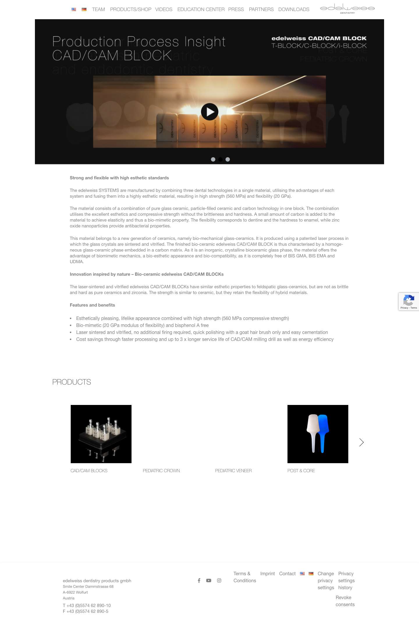 edelweiss dentistry products GmbH – beautiful innovation you can trust - Full Screenshot