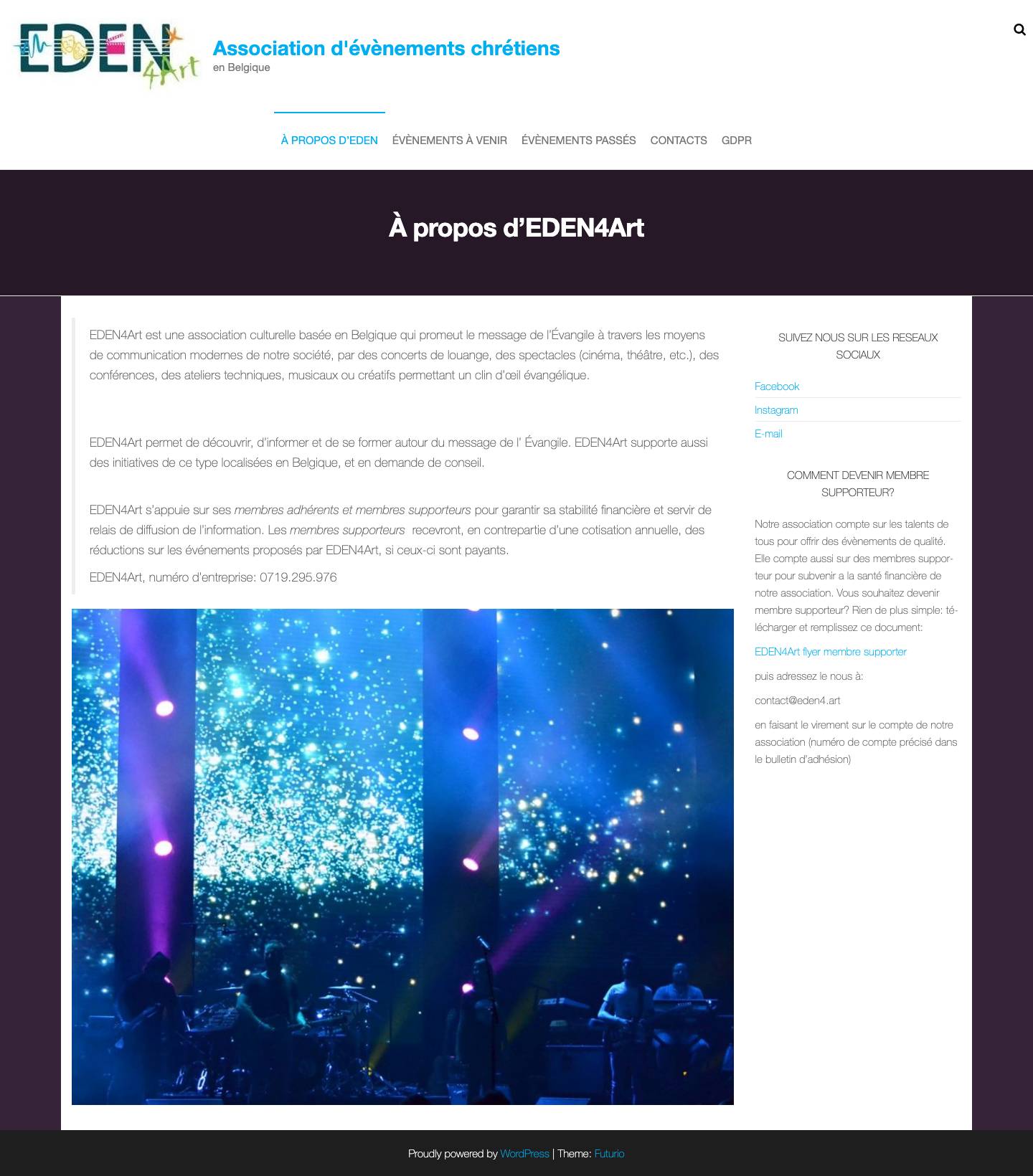 Association d'évènements chrétiens – en Belgique - Full Screenshot